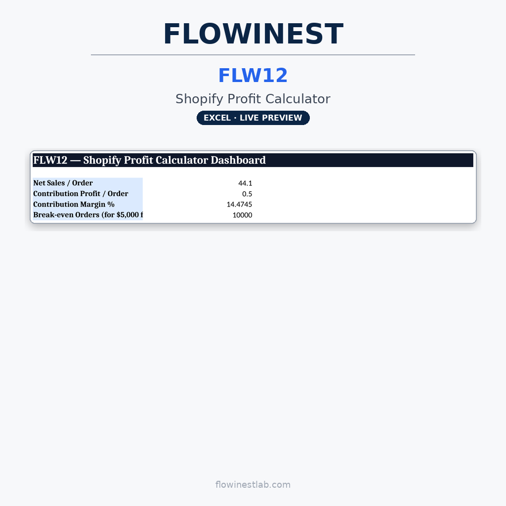 FLW12 — Shopify Profit Calculator
