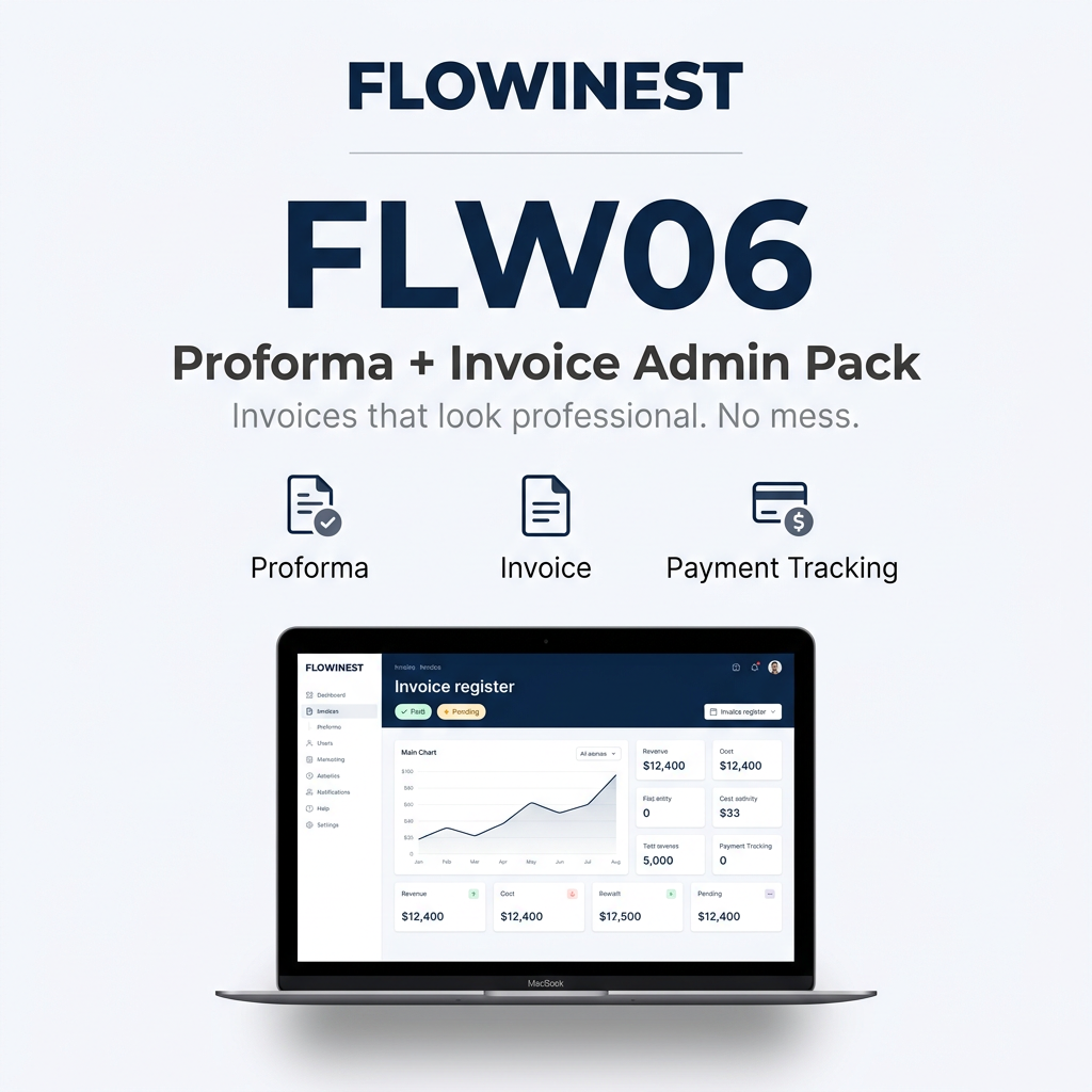 FLW06 — Proforma + Invoice Admin Pack